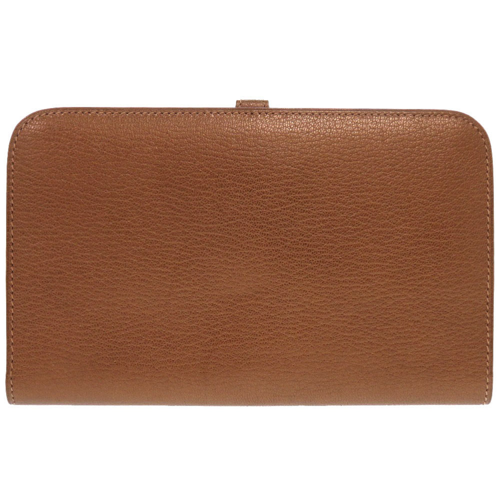 HERMES Long Wallet Purse Shave bronze Dogon GM Midosuji Limited Women