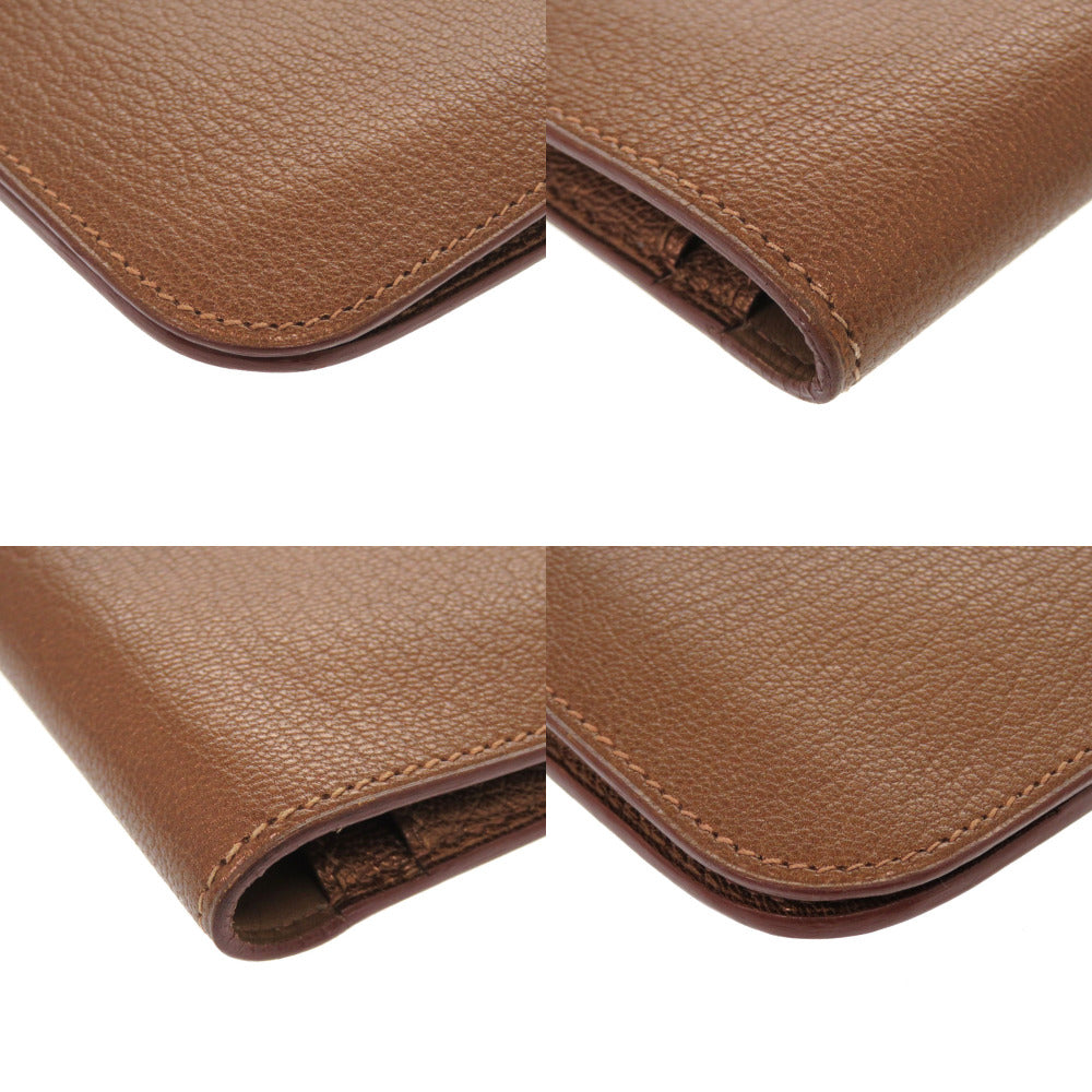 HERMES Long Wallet Purse Shave bronze Dogon GM Midosuji Limited Women