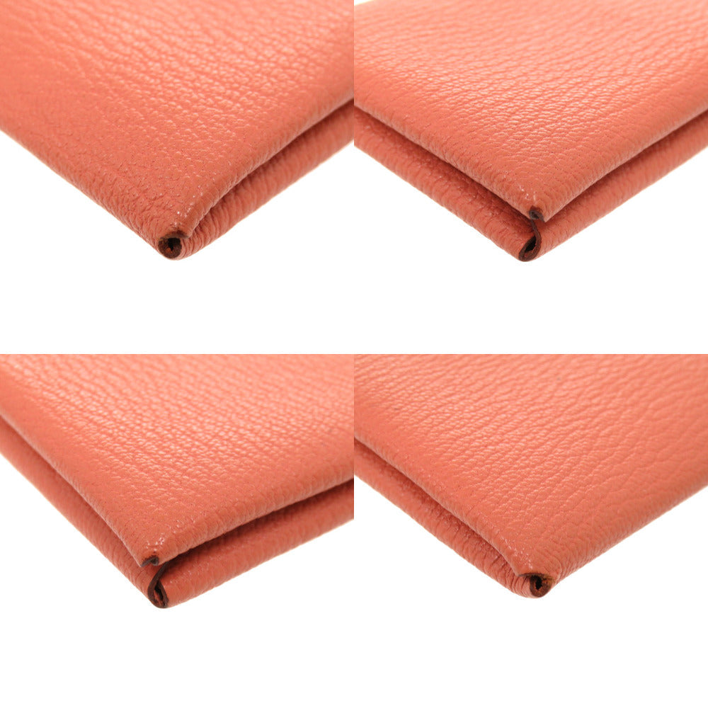 HERMES Card Case Shave Flamingo Calvi Women