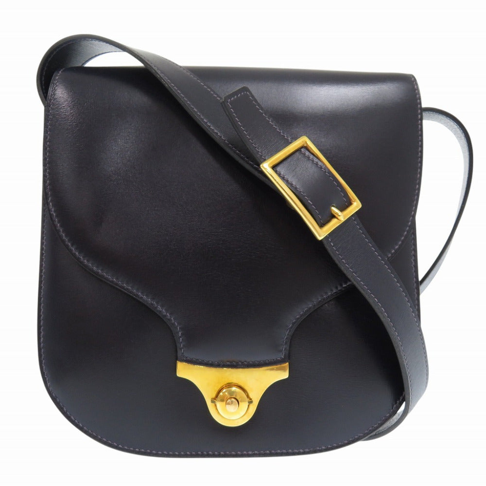 HERMES Shoulder Bag Box scarf black vintage Shoulder Bag Women