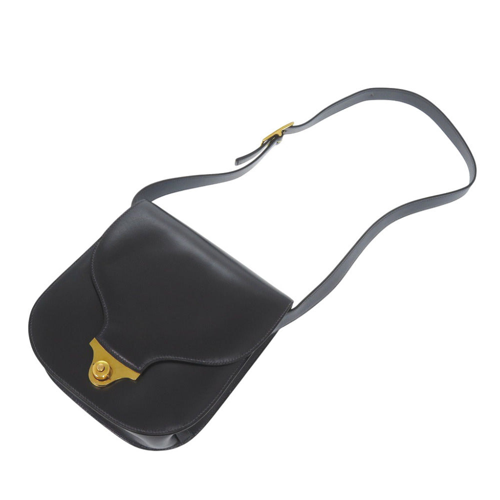 HERMES Shoulder Bag Box scarf black vintage Shoulder Bag Women