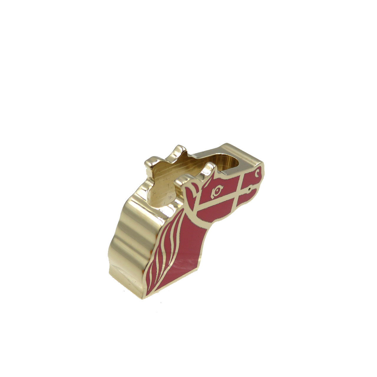 HERMES Scarf ring metal gold Quadrige Twilly Ring Women
