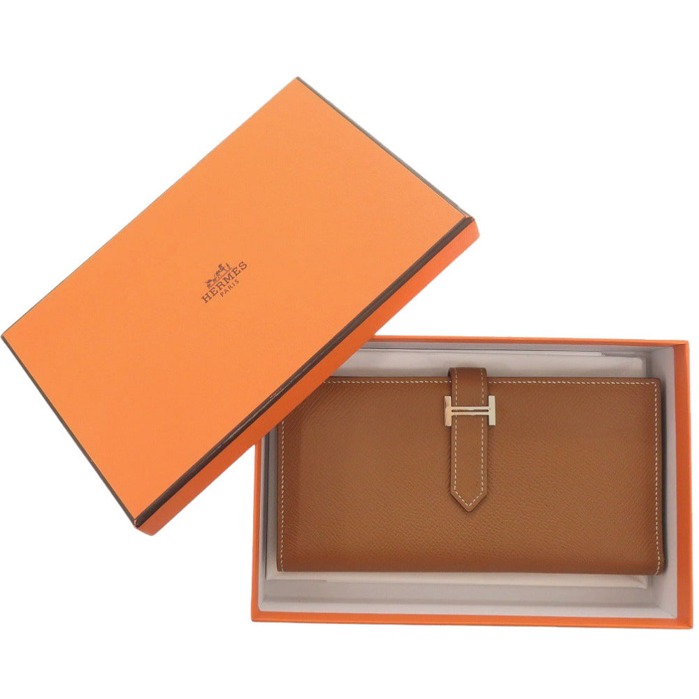 HERMES Long Wallet Purse Epsom gold Beansufla Women