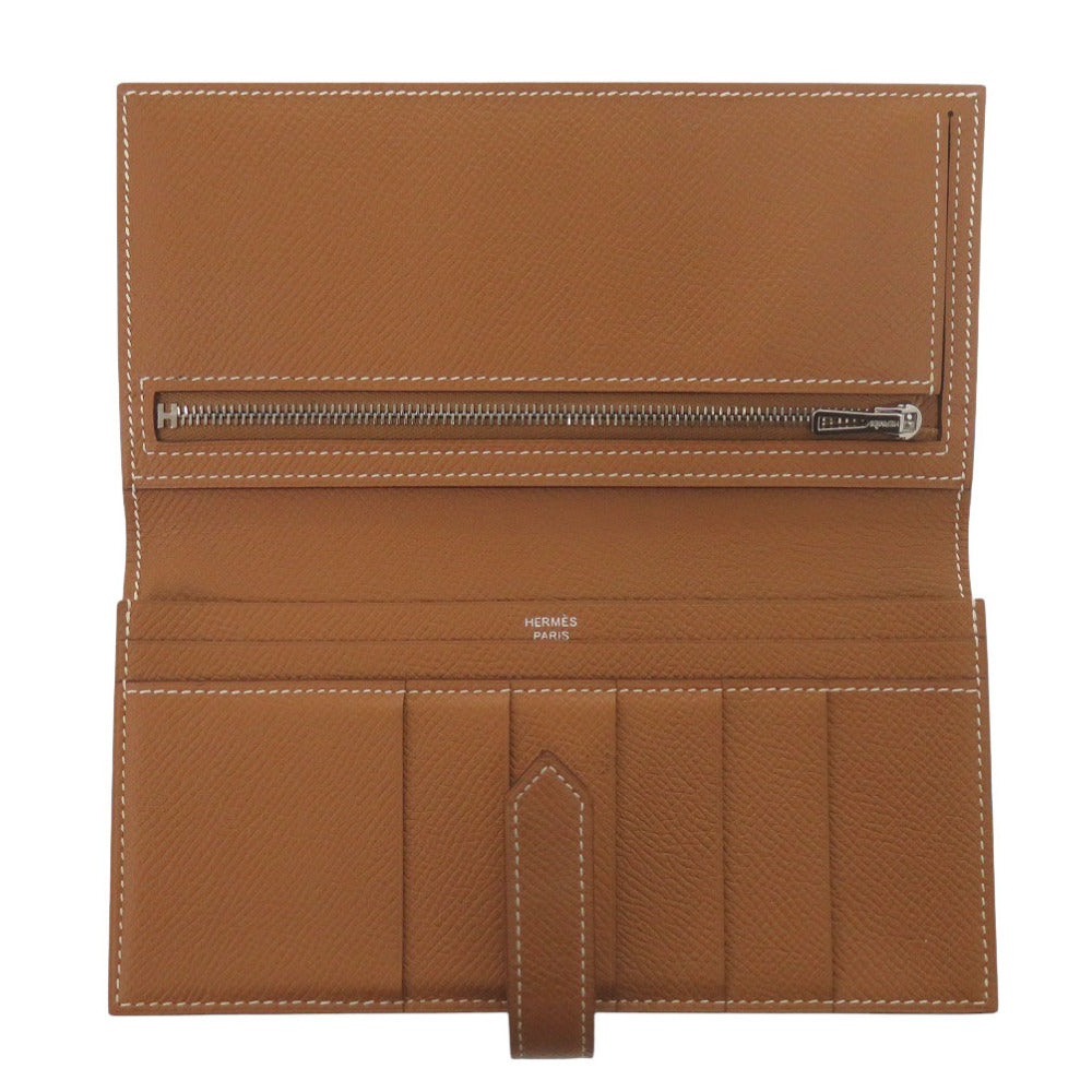 HERMES Long Wallet Purse Epsom gold Beansufla Women