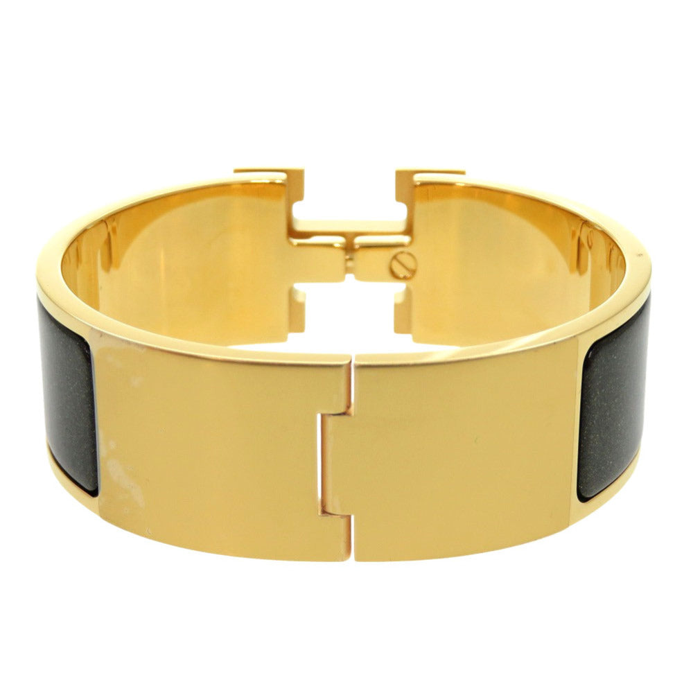 HERMES Bangle metal Noir de Re clic Crack H Glitter
