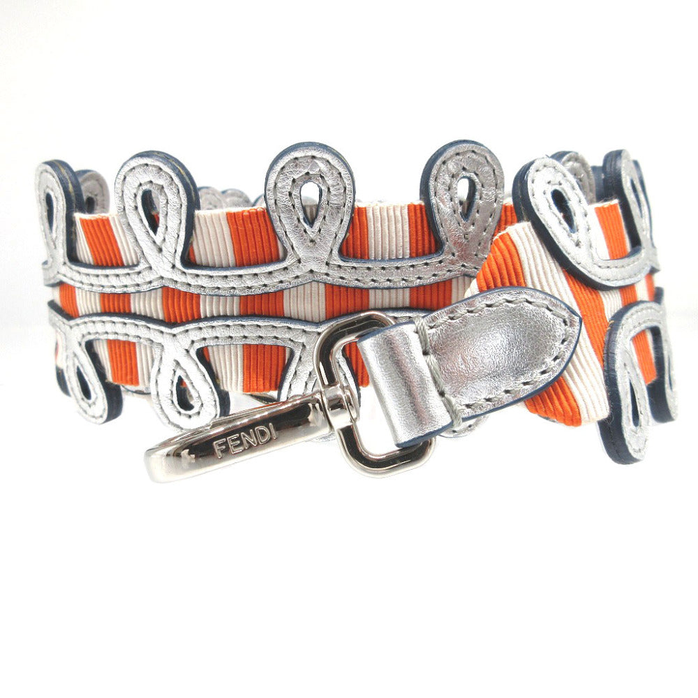 FENDI Shoulder strap Canvas, Leather Orange Strap you Women