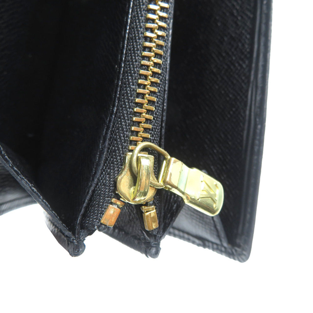 LOUIS VUITTON Long Wallet Purse M63592 Epi Leather Noir Two fold Epi Pochette Porto Monnet Credit mens