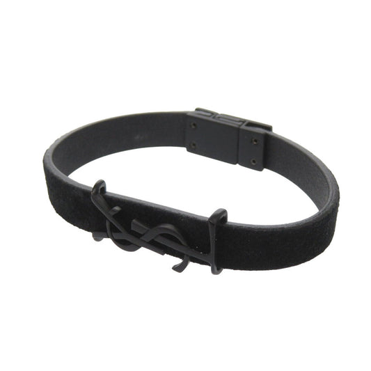 SAINT LAURENT PARIS bracelet Suede black Cassandra logo Women