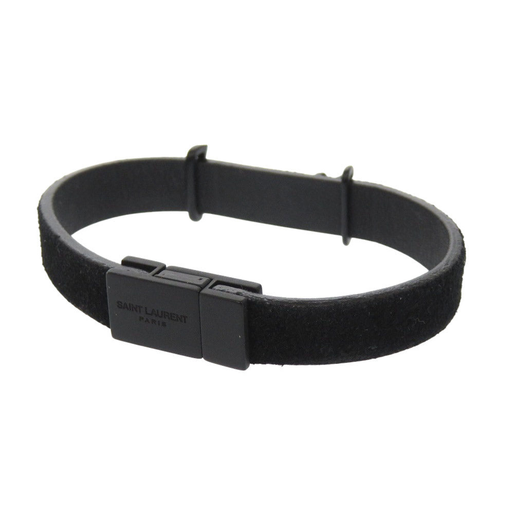 SAINT LAURENT PARIS bracelet Suede black Cassandra logo Women
