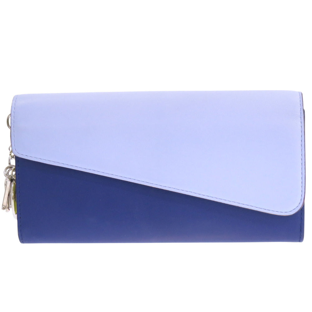 Christian Dior Long Wallet Purse leather blue By color Women