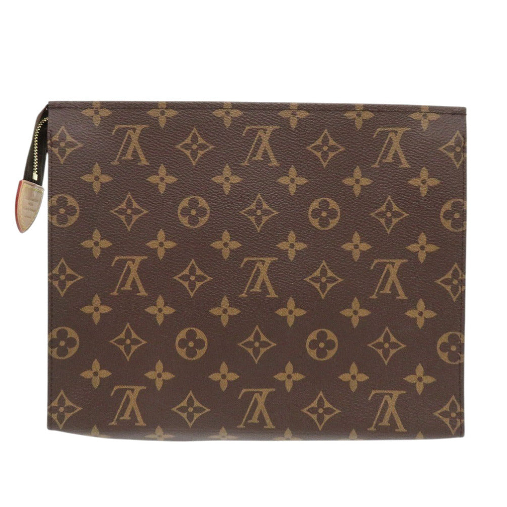 LOUIS VUITTON Clutch bag M47542 Monogram canvas Brown Monogram Poche toilette26 Women