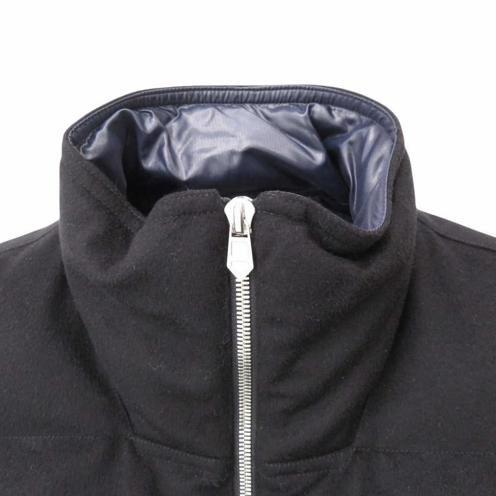 HERMES Down vest Cashmere, Nylon black Cashmere down vest mens 46