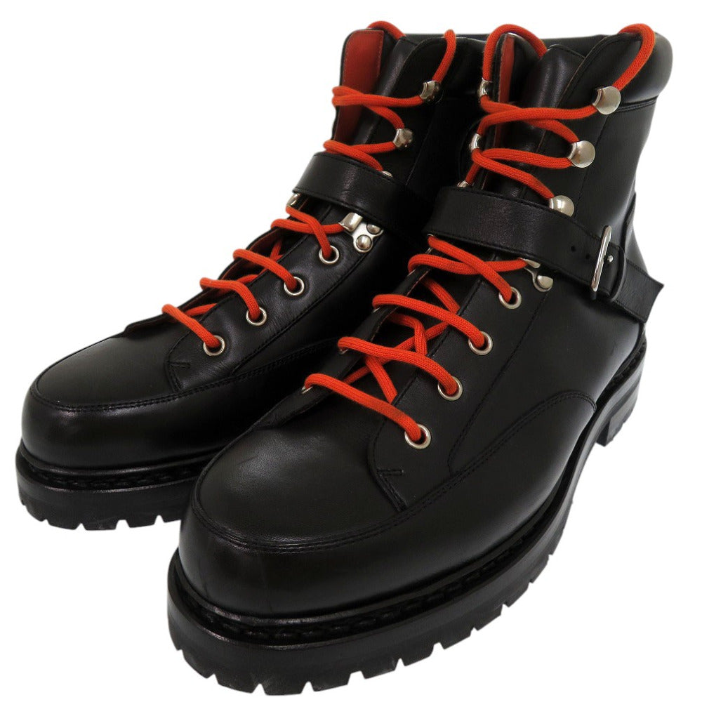 HERMES boots 132251ZH leather black HIKING Mountain boots size 39 mens 39