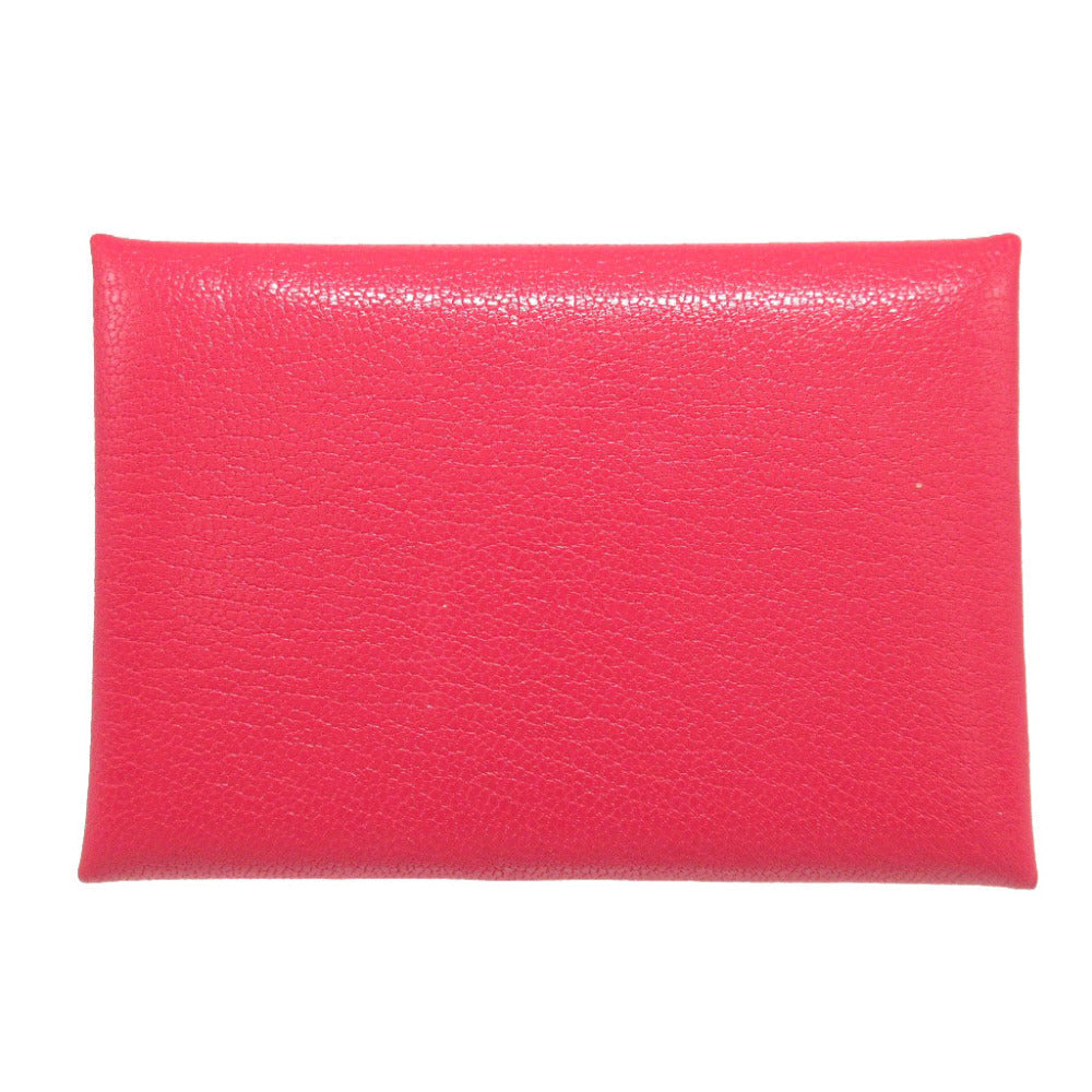 HERMES Coin case Shave Rose Extreme card Calvi duo unisex(Unisex)