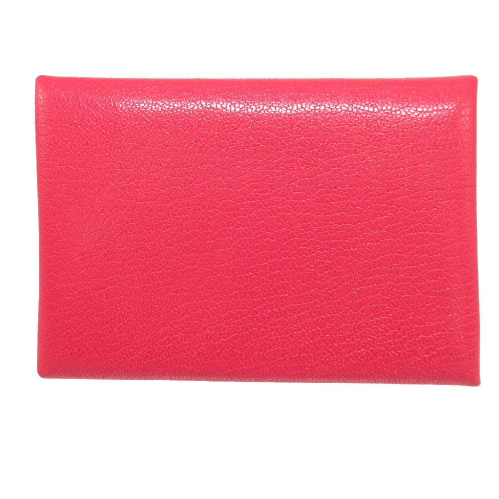 HERMES Coin case Shave Rose Extreme card Calvi duo unisex(Unisex)