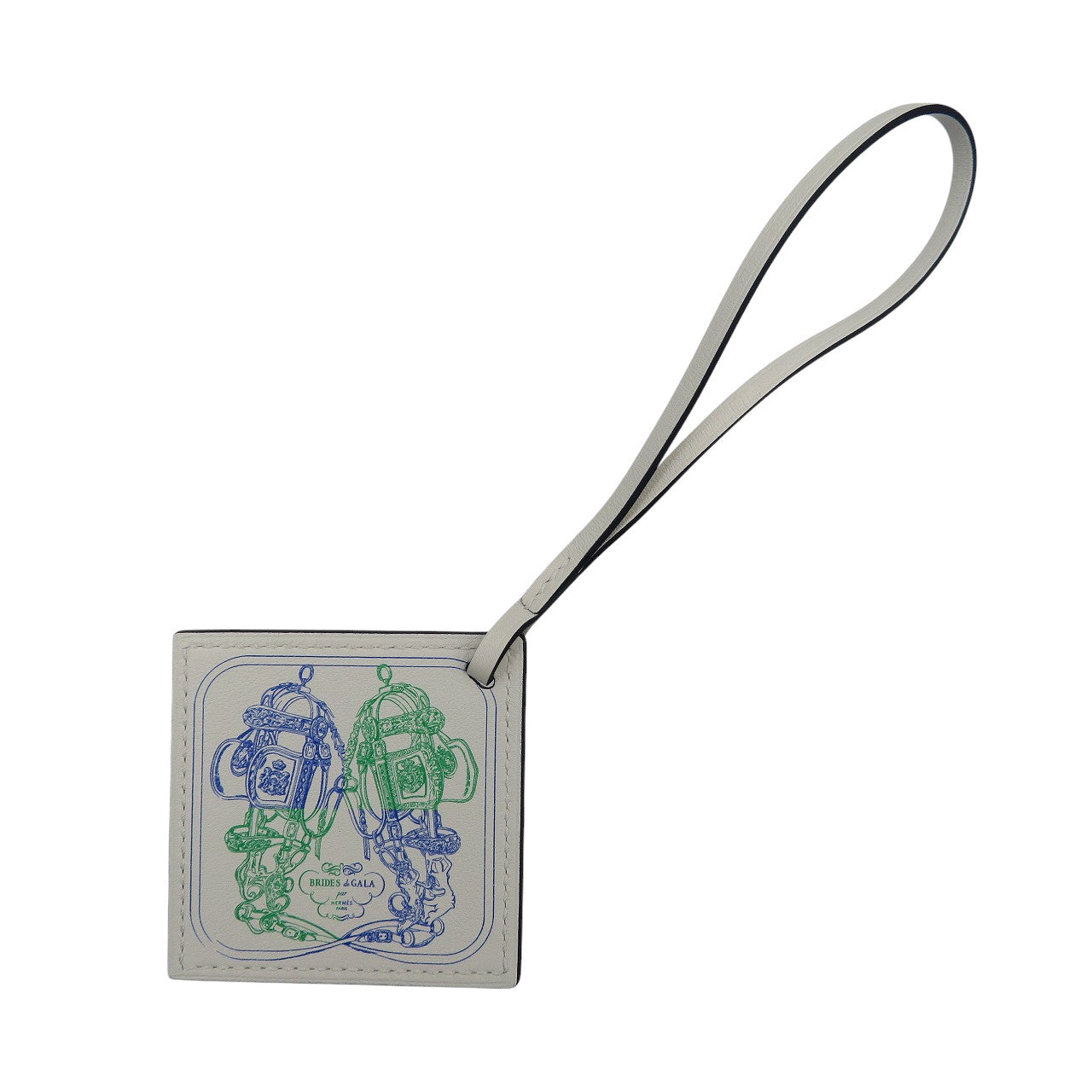 HERMES key ring Vaux Swift Blue royal Carenano BRIDES de GALA Women