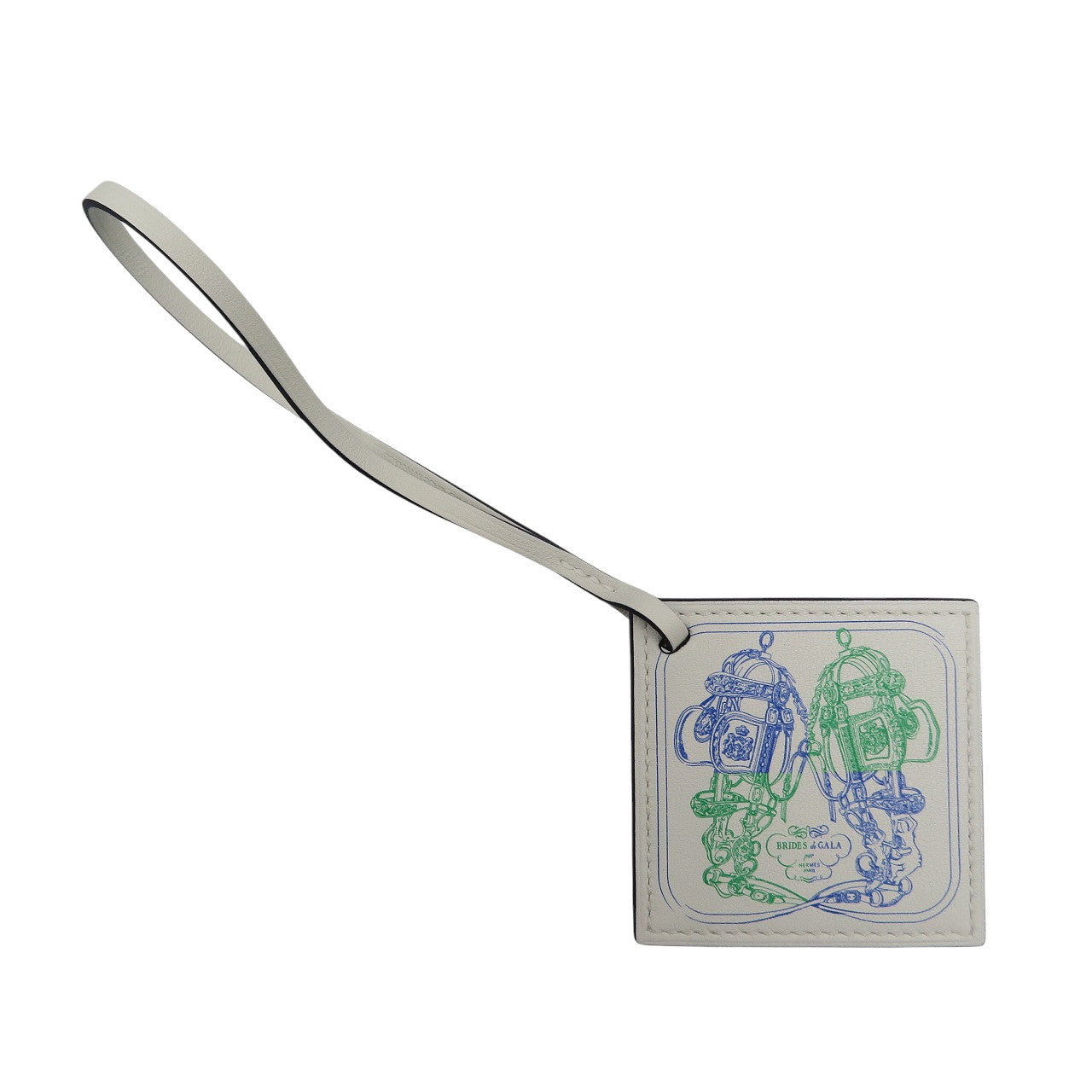 HERMES key ring Vaux Swift Blue royal Carenano BRIDES de GALA Women