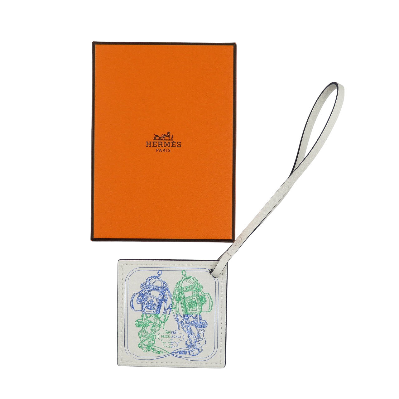 HERMES key ring Vaux Swift Blue royal Carenano BRIDES de GALA Women