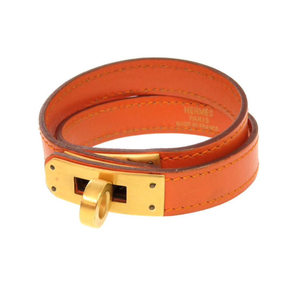 HERMES bracelet Swift Orange 2 stations Kelly DeBultour Women