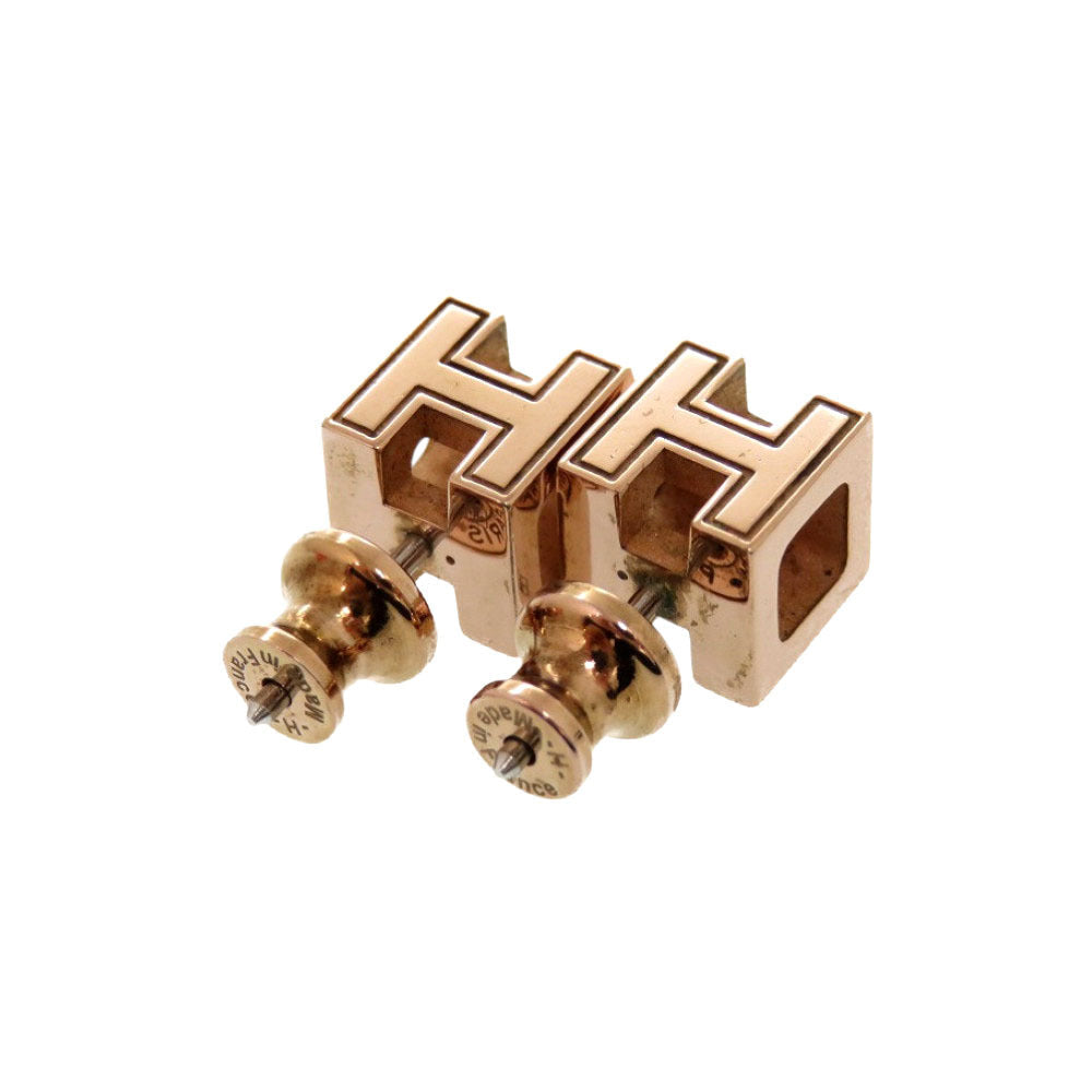 HERMES Pierce metal Ivory Cardue Ash H-cube Women