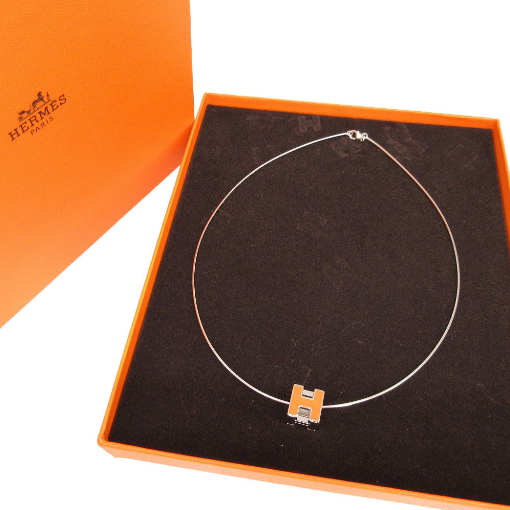 HERMES Necklace metal Orange H cube Cardue Ash Women(Unisex)