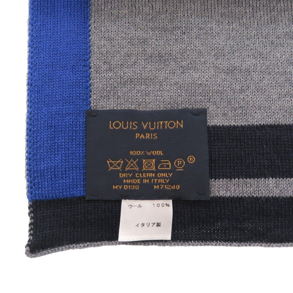 LOUIS VUITTON Scarf M71240 wool Navy Echarpe LV Horizon unisex(Unisex)