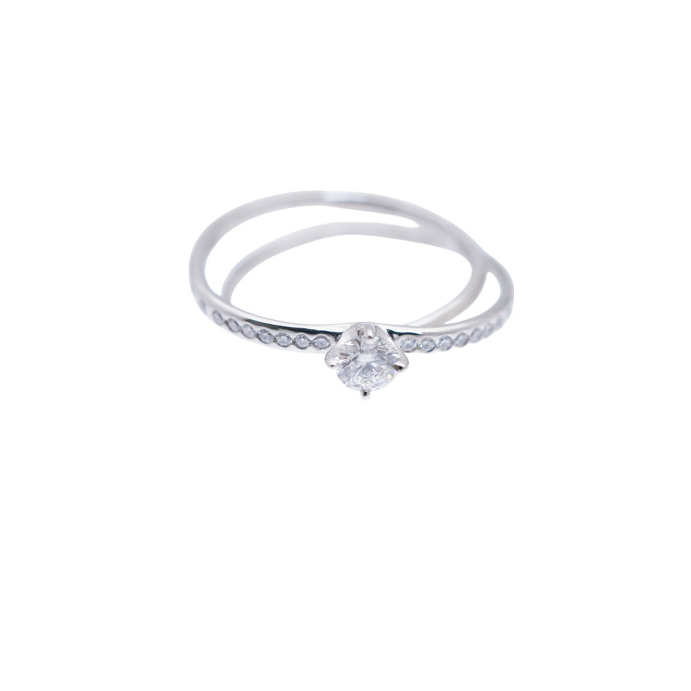 HERMES Ring K18 White Gold, Diamond White gold Vertige Cool 0.30ct 50