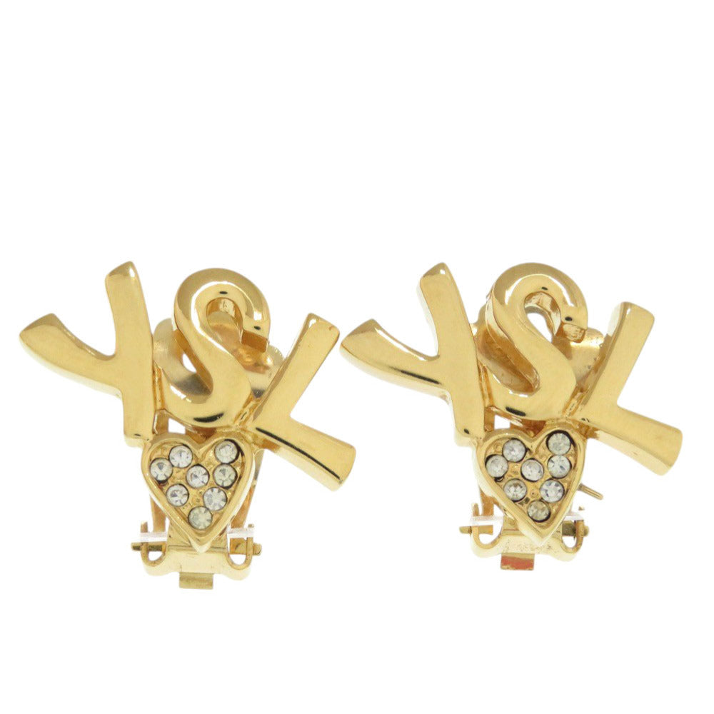 YVES SAINT LAURENT Other accessories Stone, Gold Plated gold Necklace Earring Heart logo Women