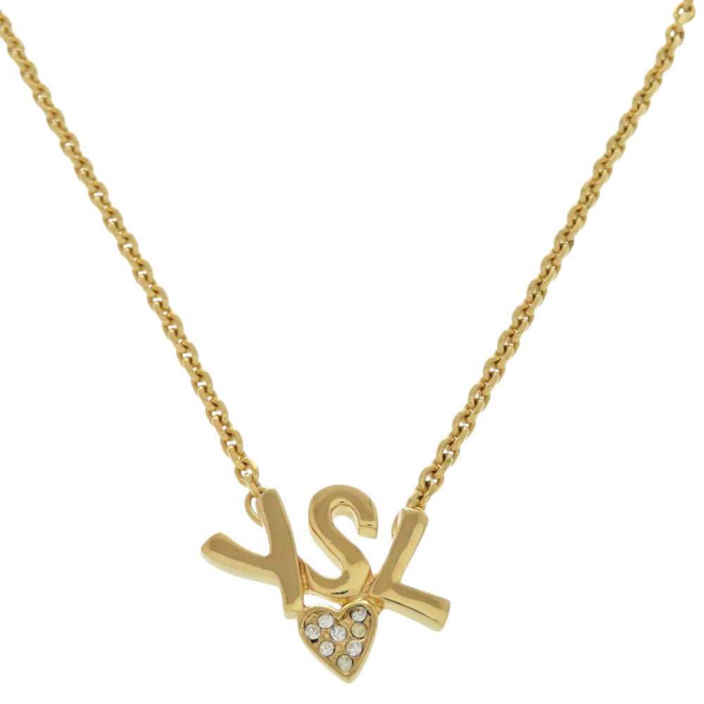 YVES SAINT LAURENT Other accessories Stone, Gold Plated gold Necklace Earring Heart logo Women