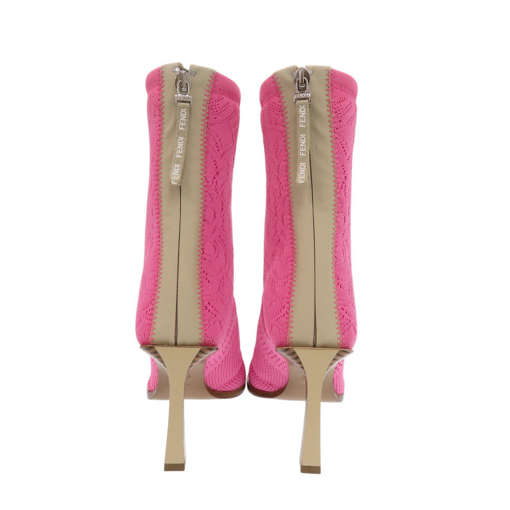 FENDI boots knit pink short boots Women 36