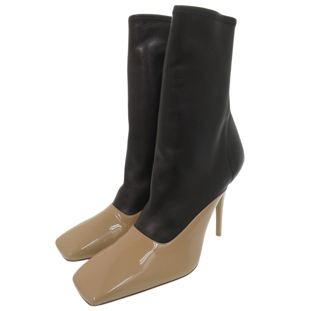 BURBERRY boots patent leather , leather beige Short boots high heels Women 40