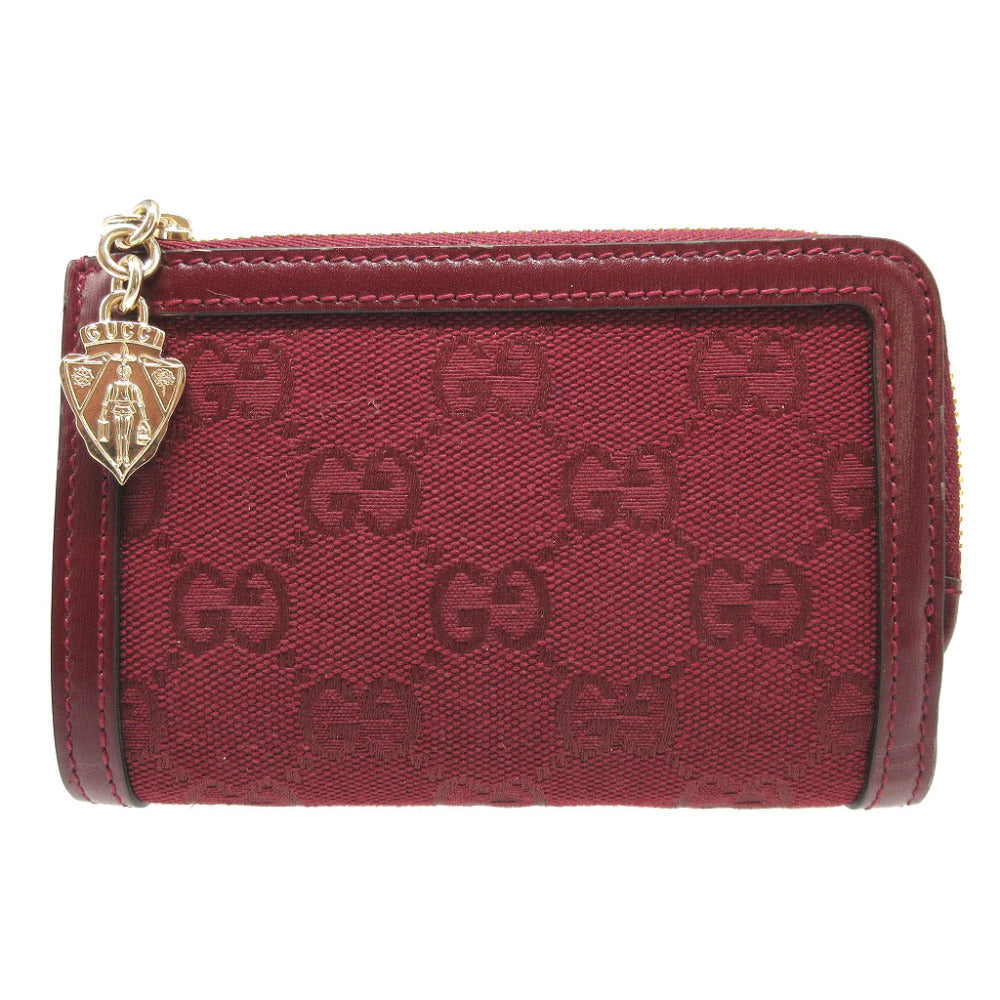 GUCCI Bifold Wallet 790036 GG canvas, leather Bordeaux L-shaped zipper compact wallet Women