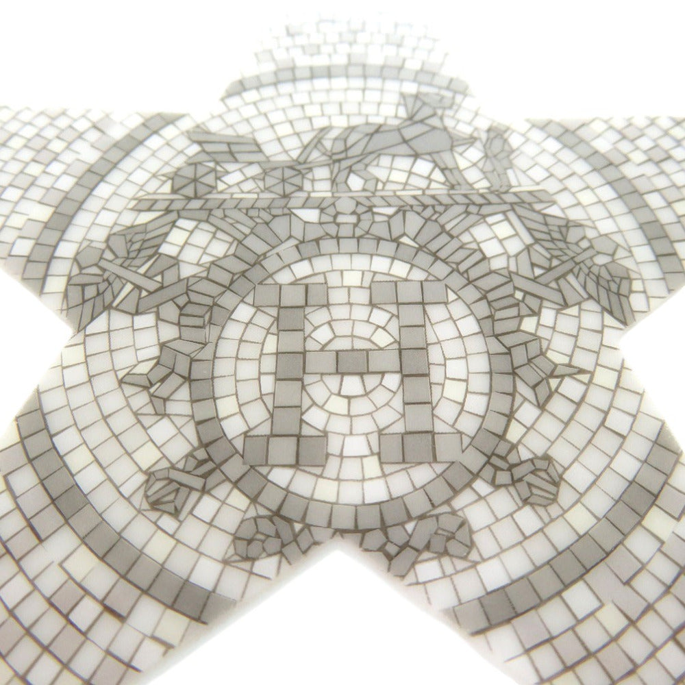 HERMES object Porcelain gray Bourde Noel Petite H X'S Christmas Mosaic Tile Pattern unisex(Unisex)