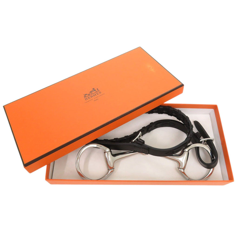 HERMES belt Vaux Swift black Horsebit Buckle Women 90