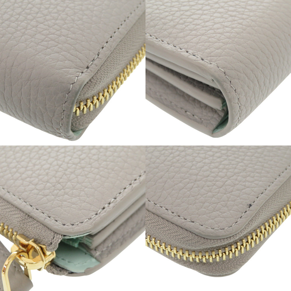 LOUIS VUITTON Long Wallet Purse M83654 Trion Leather Flint Gray Portefeuille comet Women