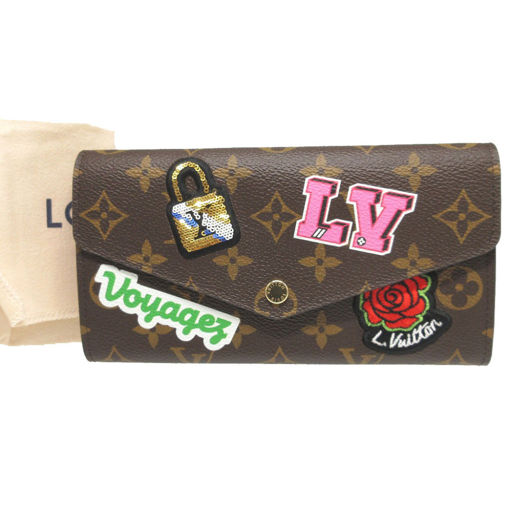 LOUIS VUITTON Long Wallet Purse M63318 Monogram canvas Brown Two fold Monogram Portefeuille Sarah unisex(Unisex)