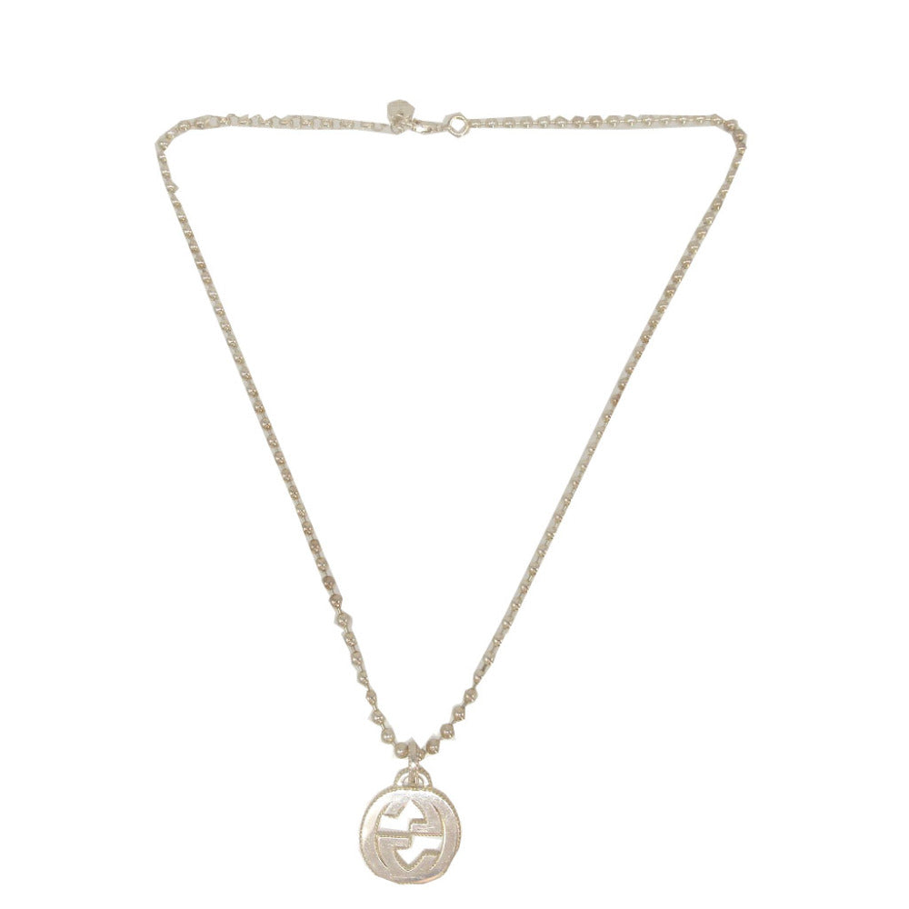 GUCCI Necklace Silver925 Silver Ball chain Interlocking G unisex(Unisex)