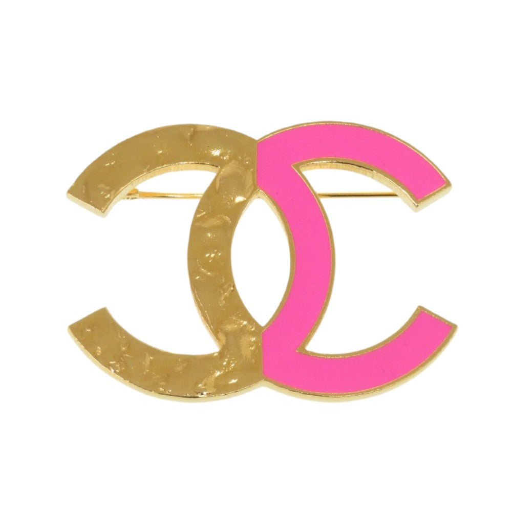 CHANEL Brooch metal gold Bicolor COCO Mark