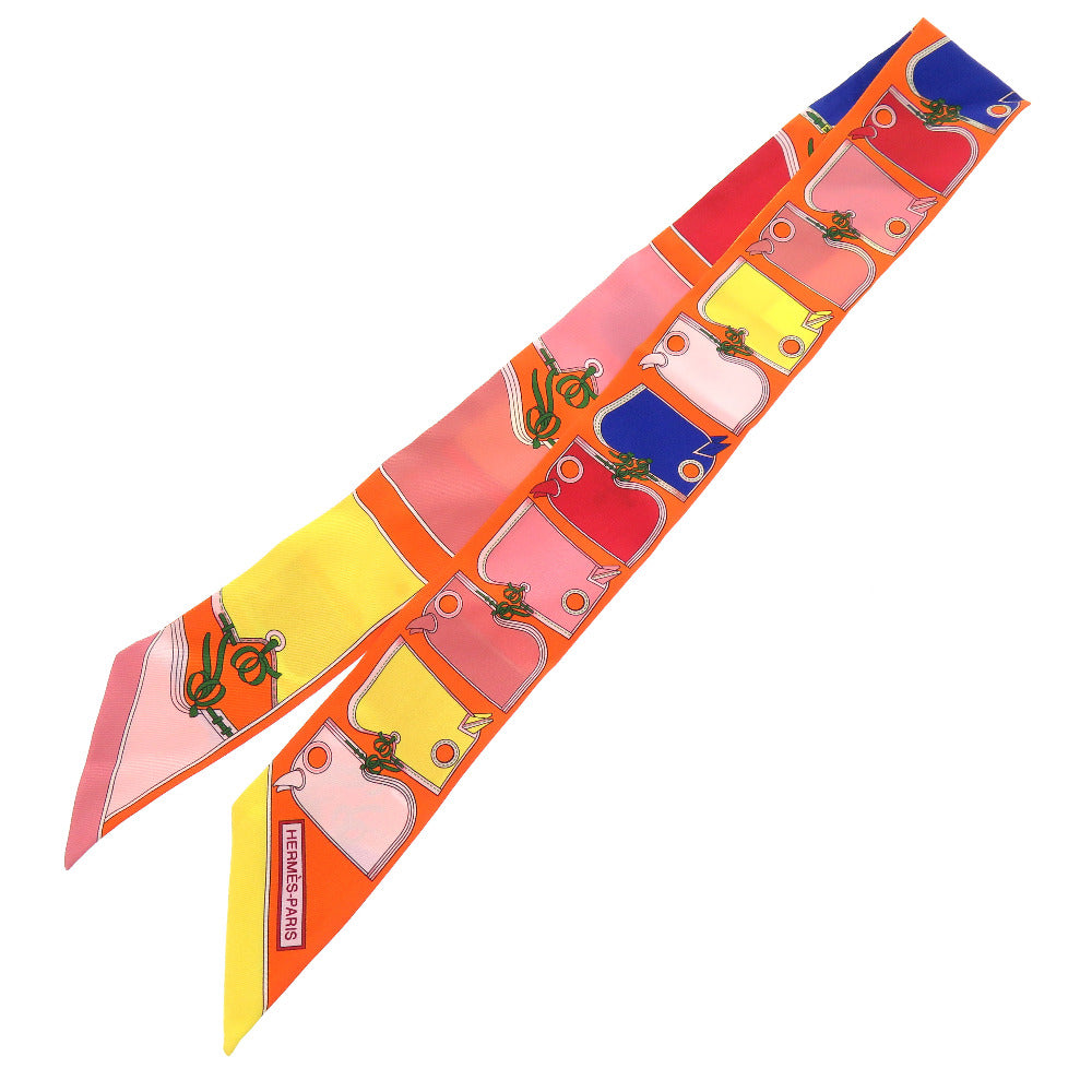 HERMES scarf silk Orange Twilly Camails Camille Women