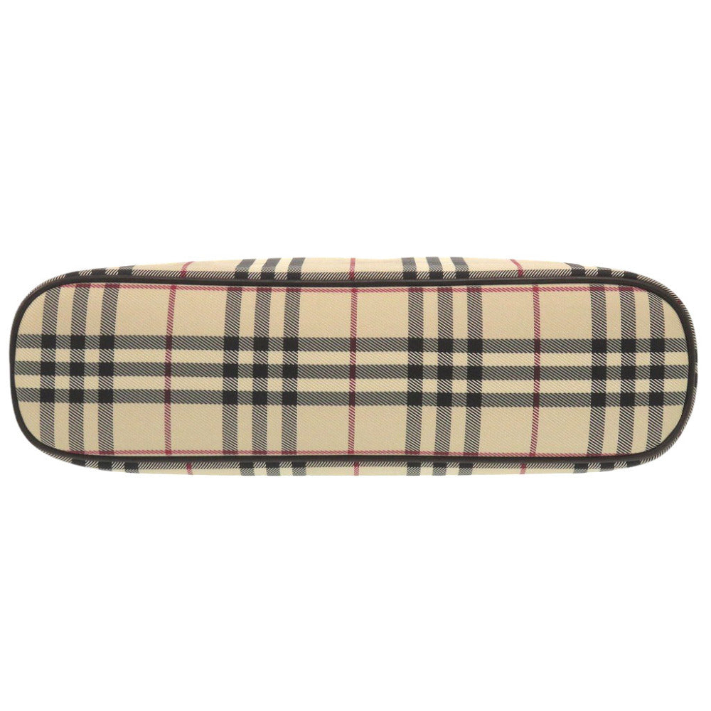 BURBERRY Handbag Canvas, Leather beige Nova Check Women