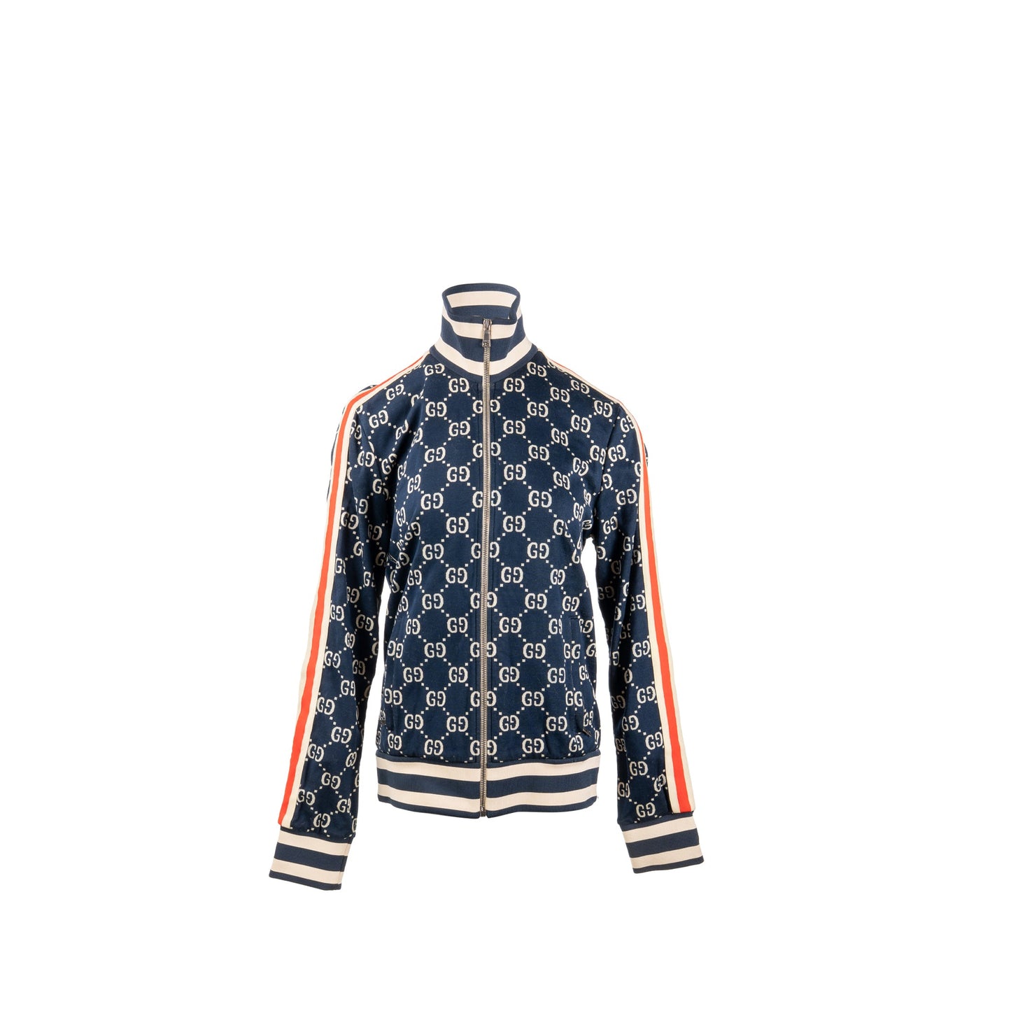 Gucci Size L Jacquard Striped Jacket Cotton Multicolour