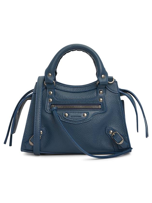 Luxury Balenciaga Trending 2025 Neo Classic City Mini Leather Tote Bag Petrol Blue