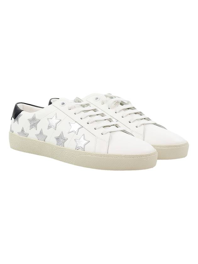 Luxury Saint Laurent Trending 2025 Star Patch Low Top Sneakers Black White
