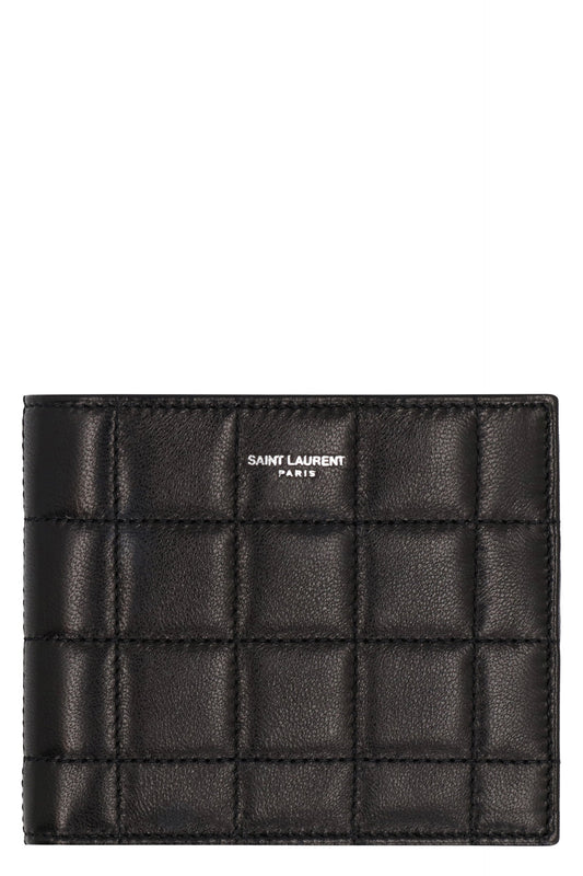 Luxury Saint Laurent Trending 2025 Men's East/west Leather Wallet in Black | 756284AAB8V Color 1000