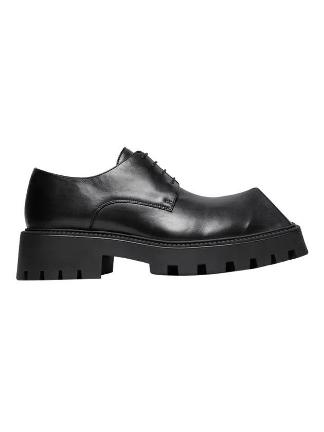 Luxury Balenciaga Trending 2025 Men's Rhino Square Toe Leather Derby Black