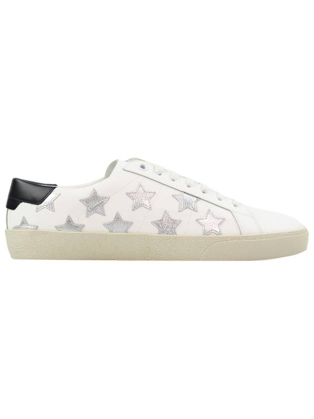 Luxury Saint Laurent Trending 2025 Star Patch Low Top Sneakers Black White
