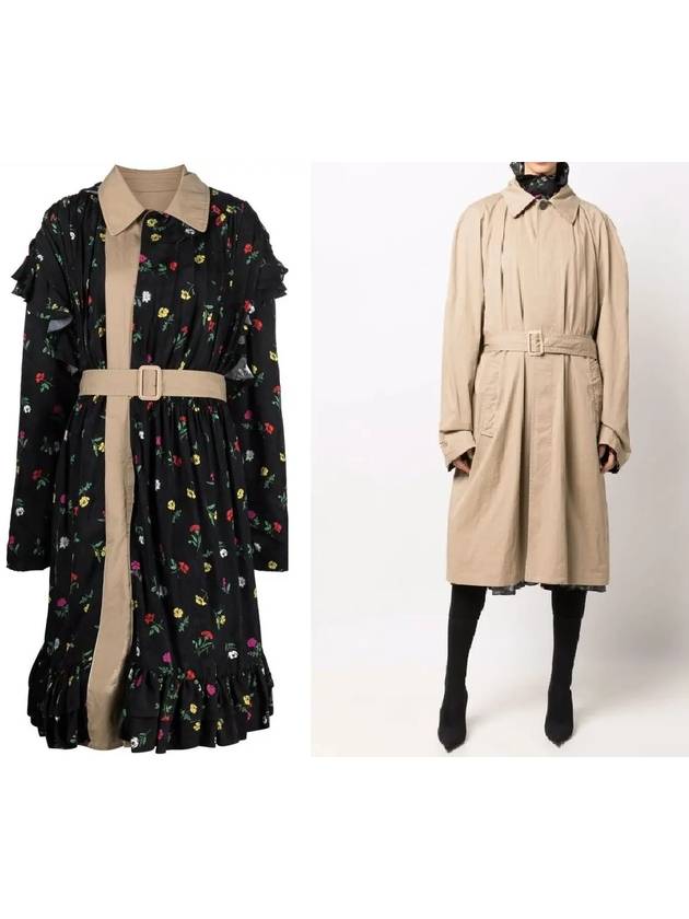 Luxury Balenciaga Trending 2025 WoMen's Reversible Belt Trench Coat Black