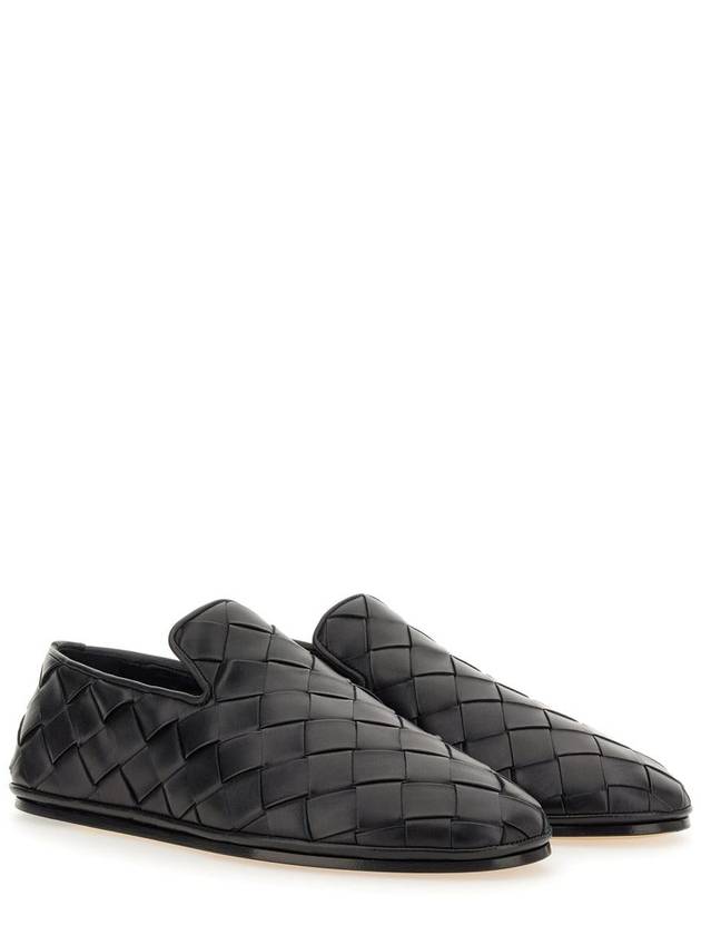 Luxury Bottega Veneta Intrecciato Leather Loafers Black