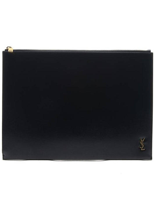 Luxury Saint Laurent Trending 2025 Men's Tiny Monogram Clutch Bag Black