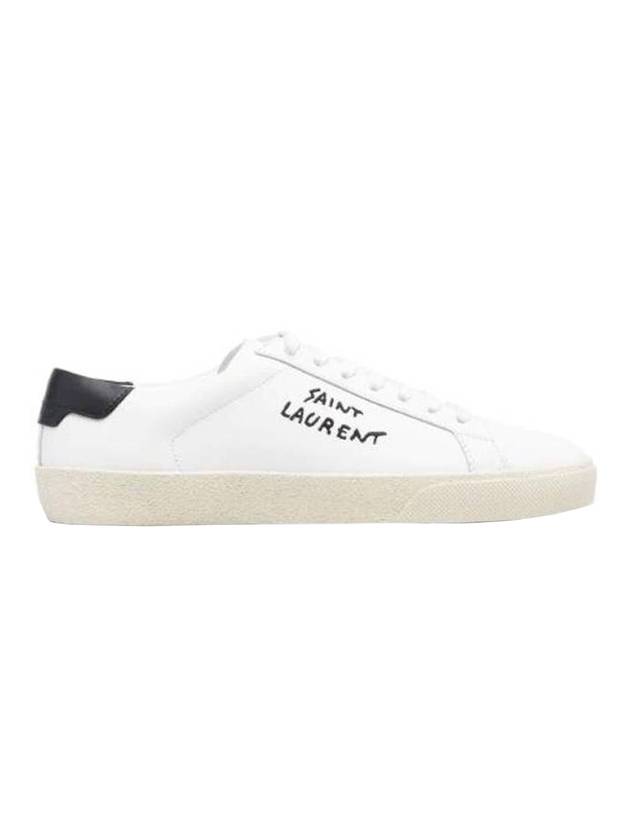 Luxury Saint Laurent Trending 2025 Court Classic Black Tab Low Top Sneakers White